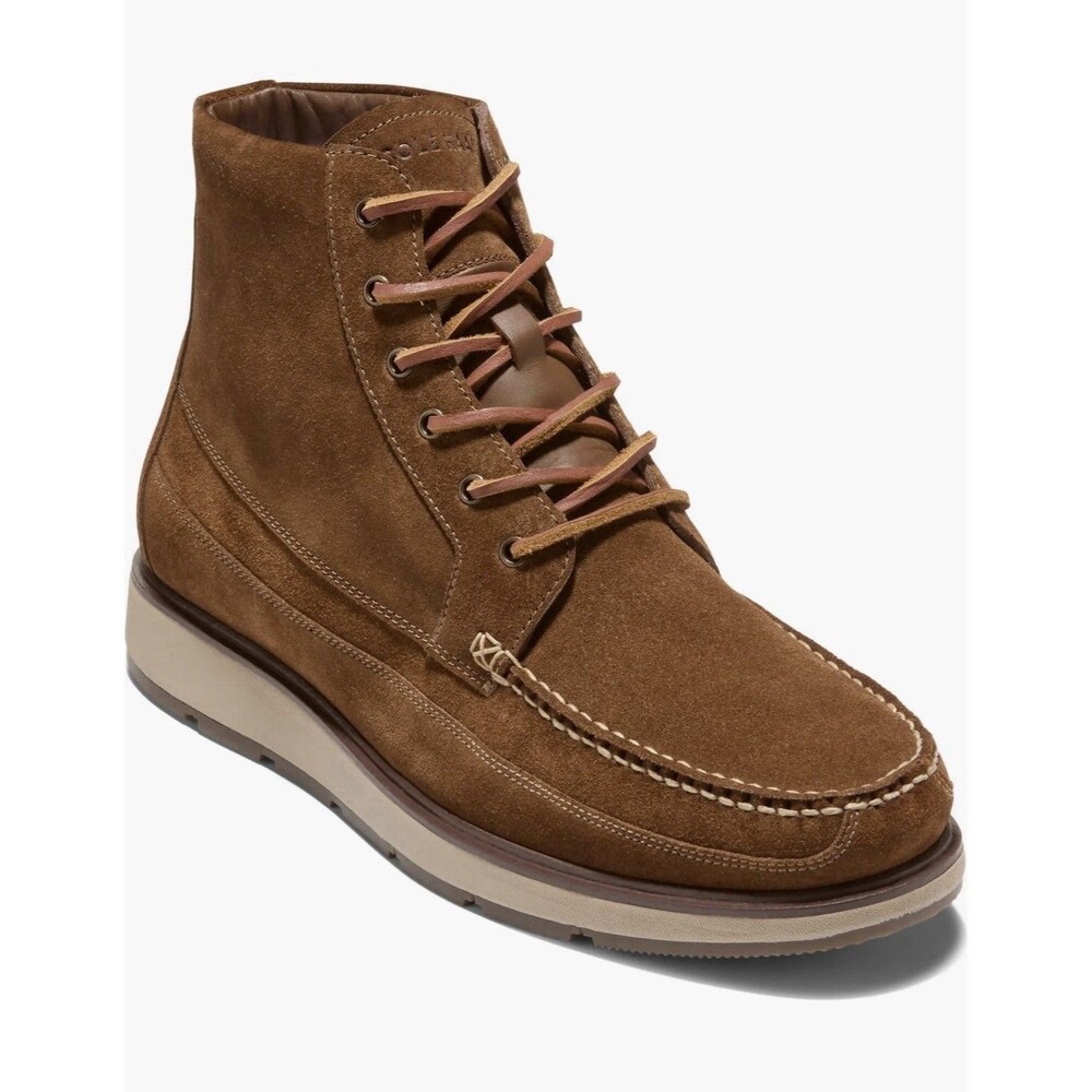 Cole Haan Mens Muir Waterproof Chukka Boots Tan Suede hand-stitched Leather 11us